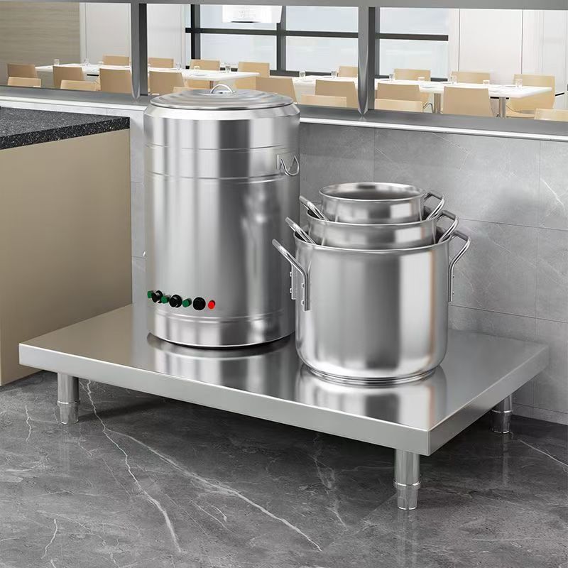 Thickened Stainless Steel Elevated Platform, Detachable and Adjustable Height Storage Rack, Kitchen Soup Bucket Low Stand, Commercial Floor-Standing Base