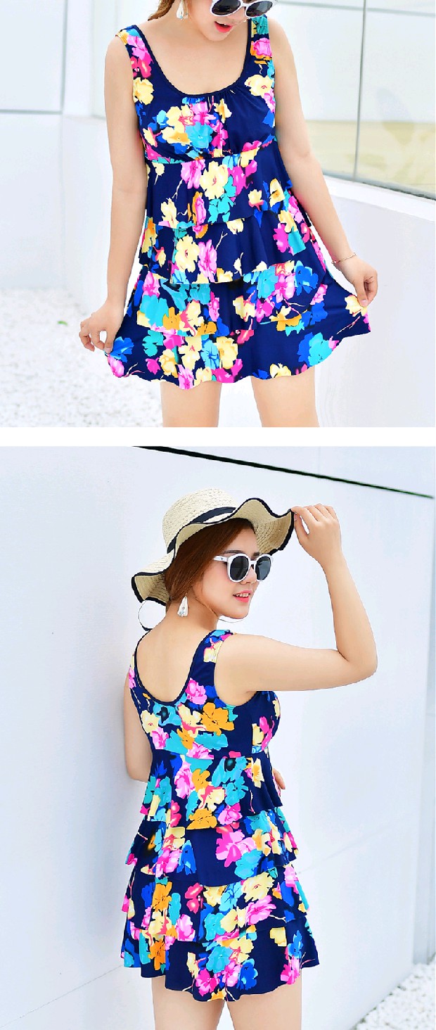 2018 phụ nữ mới bảo thủ XL đồ bơi chia quần boxer cộng với bà bầu to béo mặc váy che bụng bikini 2 manh