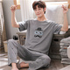 Mùa hè quần mens tuổi teen pajama ngắn tay quần áo sinh viên quần cotton mùa hè váy cartoon trung học nhà nửa tay áo phù hợp.