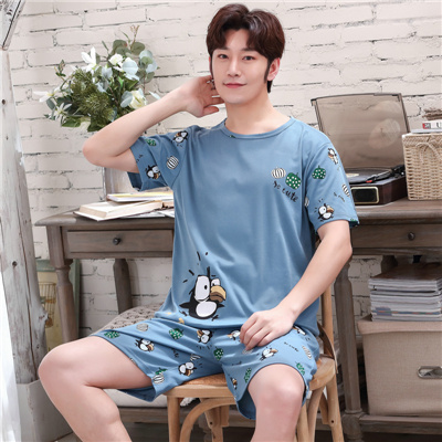 Summer mens đồ ngủ mens trẻ ngắn tay đường bông ruồi phim hoạt hình tên trộm biển Wang Han phiên bản của bộ sinh viên nhà quần áo.