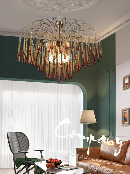 French-Style Retro Chandelier for Living Room, Water Drop Shape, Trendy Drool Lamp, Bedroom Light Luxury Crystal Dining Room Master Bedroom Lighting Fixtures