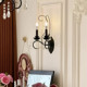 French Retro Crystal Wall Lamp American Candle Living Room Background Wall Aisle Corridor Balcony Bedroom Bedside Lamp