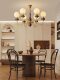 Living Room Lamp Chandelier American Retro Walnut Restaurant Lamp Mid-Century Style Full Spectrum Eye Protection Hall Bedroom Lamps