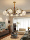 Flower Chandelier French Mid-Century Style Main Hall Light 2026 New Model Walnut Color Petal Creative Design Living Room Light