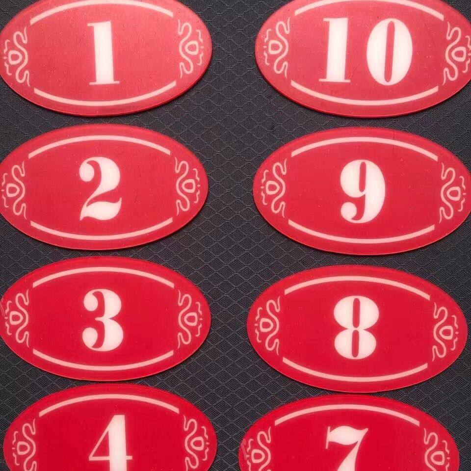 Red acrylic dining room table number table number plate number plate number plate number plate net cafe number wardrobe door deposit serial number