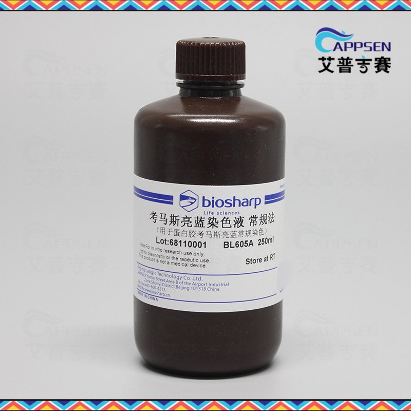 Biosharp BL605A 考马斯亮蓝染色液 常规法 蛋白电泳与染色 250ml