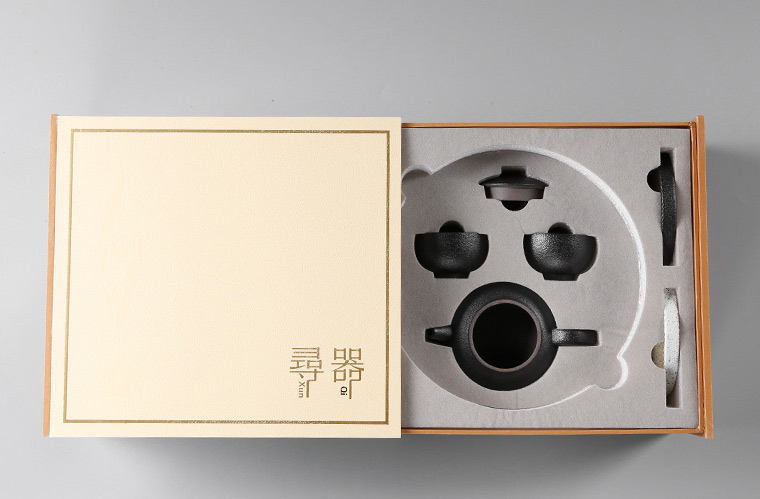 Kung fu tea set a complete set of Japanese coarse TaoGan terms ceramic office mini tea tray teapot teacup