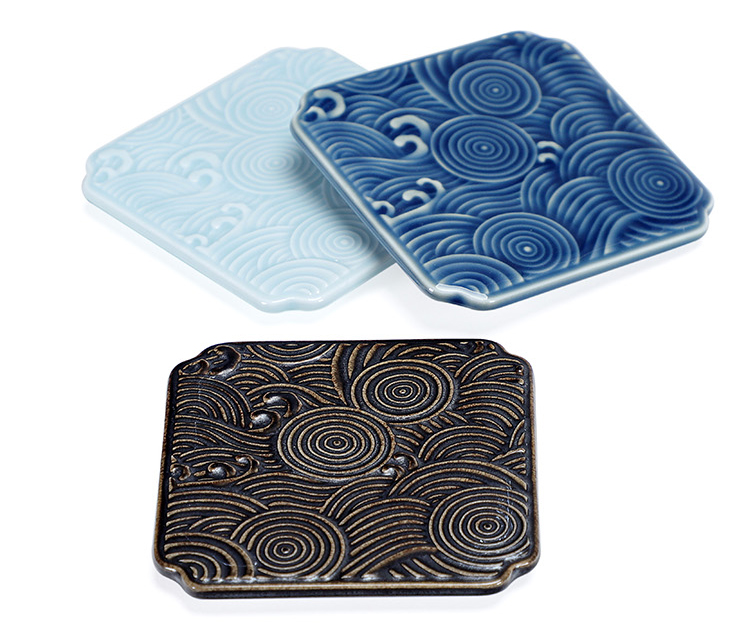 Porcelain heng tong ceramic cup mat kung fu tea set suit creative household tea tea art as pad insulation pad tea accessories