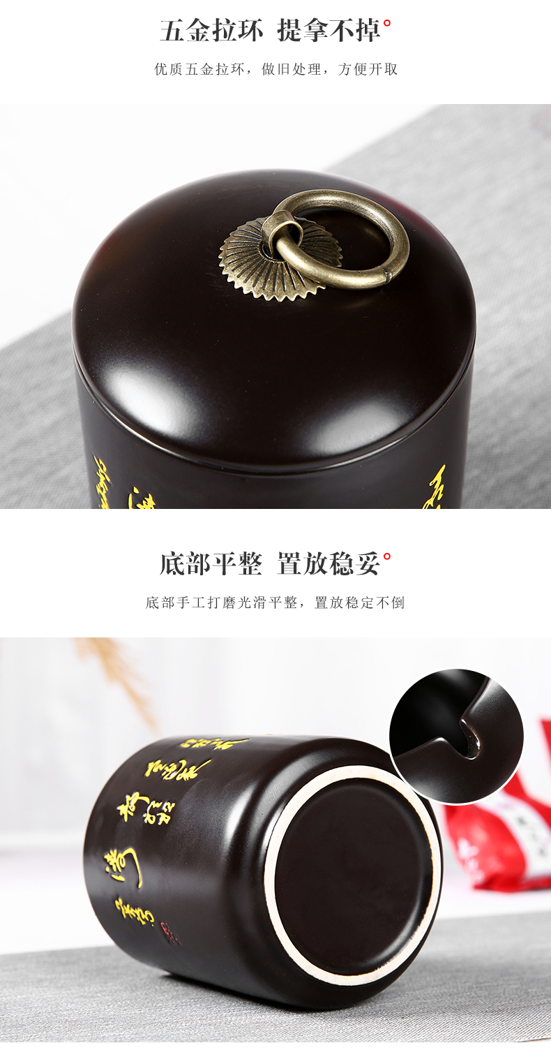 Porcelain heng tong caddy fixings ceramic seal pot small portable mini storage tank of creative move fashion tea box