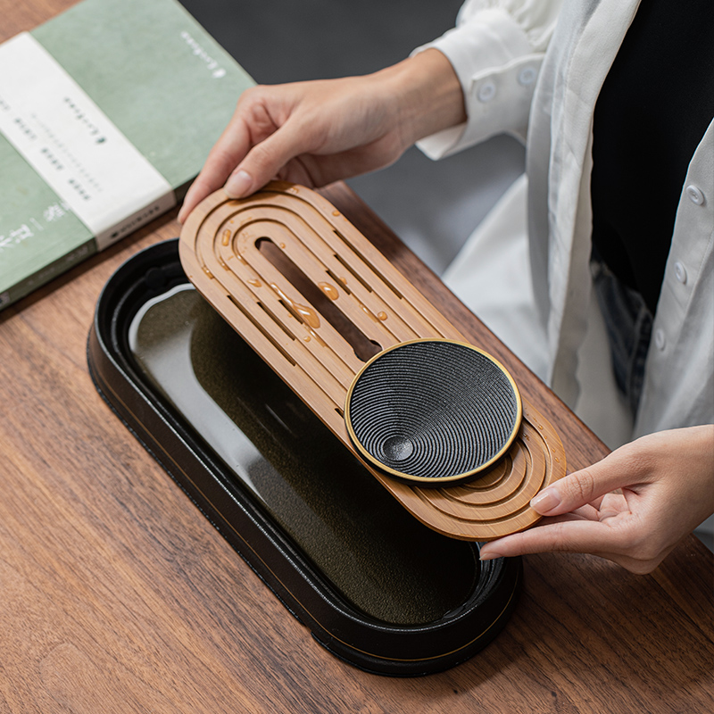 Porcelain heng tong ET creative tea tray ceramic dry pallet storage type tea sets tea sea household kung fu tea accessories