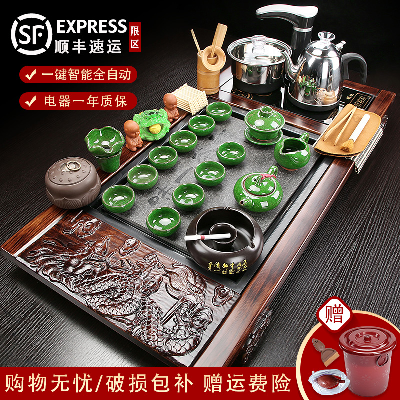 Porcelain tea tray of a complete set of tea set up automatic constant hall purple ceramic kung fu tea tea sea household contracted