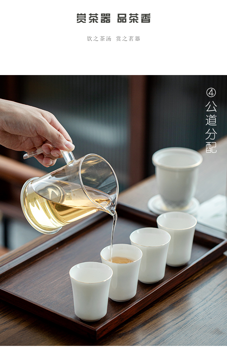 Porcelain heng tong elegant glass pot gift boxes white Porcelain kung fu tea set suit household contracted office make tea