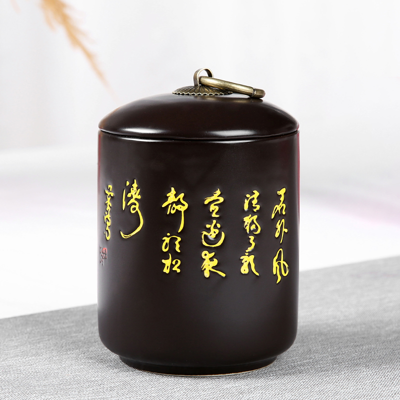 Porcelain heng tong caddy fixings ceramic seal pot small portable mini storage tank of creative move fashion tea box