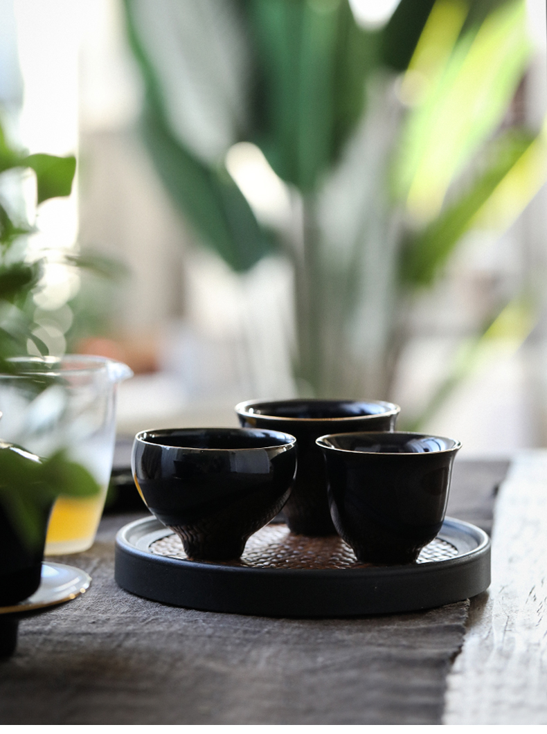 Porcelain heng tong ji blue ceramic cups sample tea cup with Japanese kung fu tea set single cup small bowl is contracted master CPU