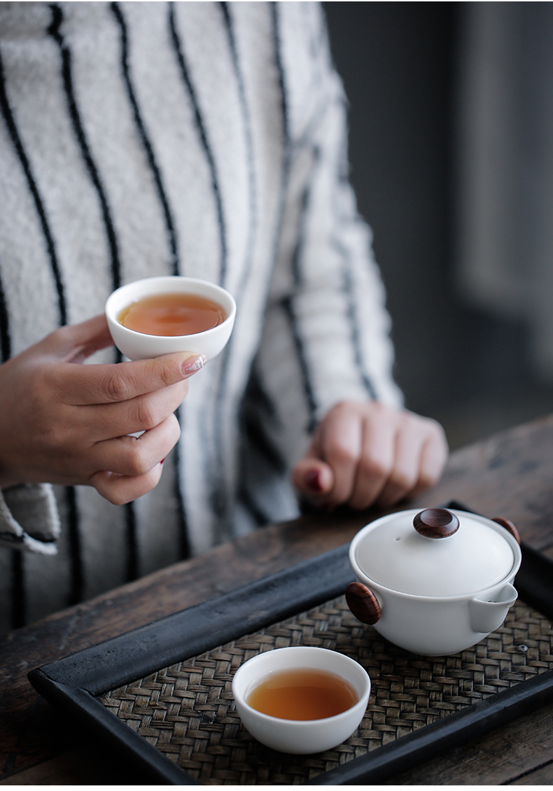 Porcelain constant small hall travel kung fu tea set suit Japanese crack a pot of two cups of portable is suing tourism teapot