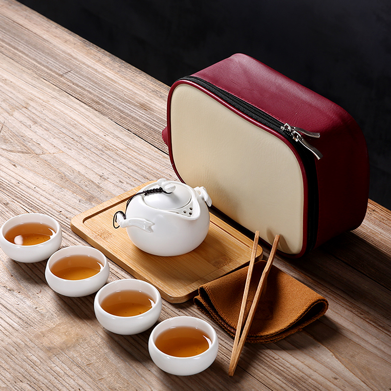 Porcelain heng tong portable travel kung fu tea set crack cup a pot of 24:27 and cup dried tea plate of car travel