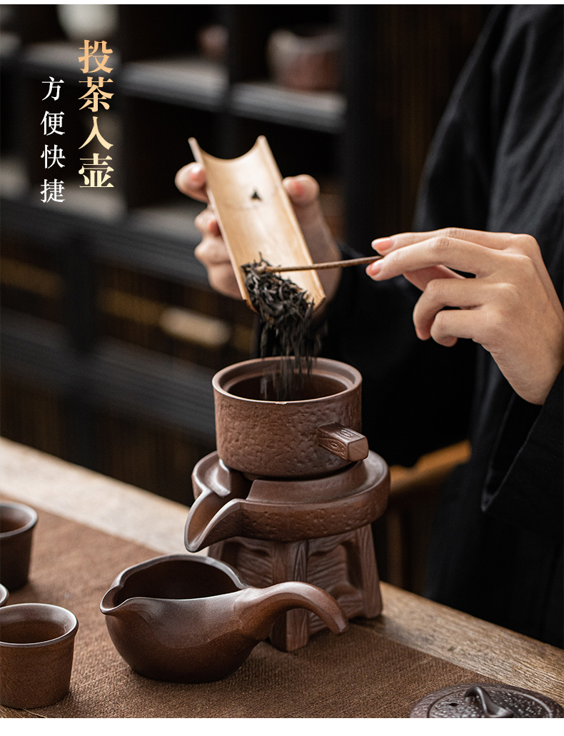 Porcelain heng tong firewood fortunes automatically ceramic kung fu tea set fit lazy people make tea cups of tea POTS