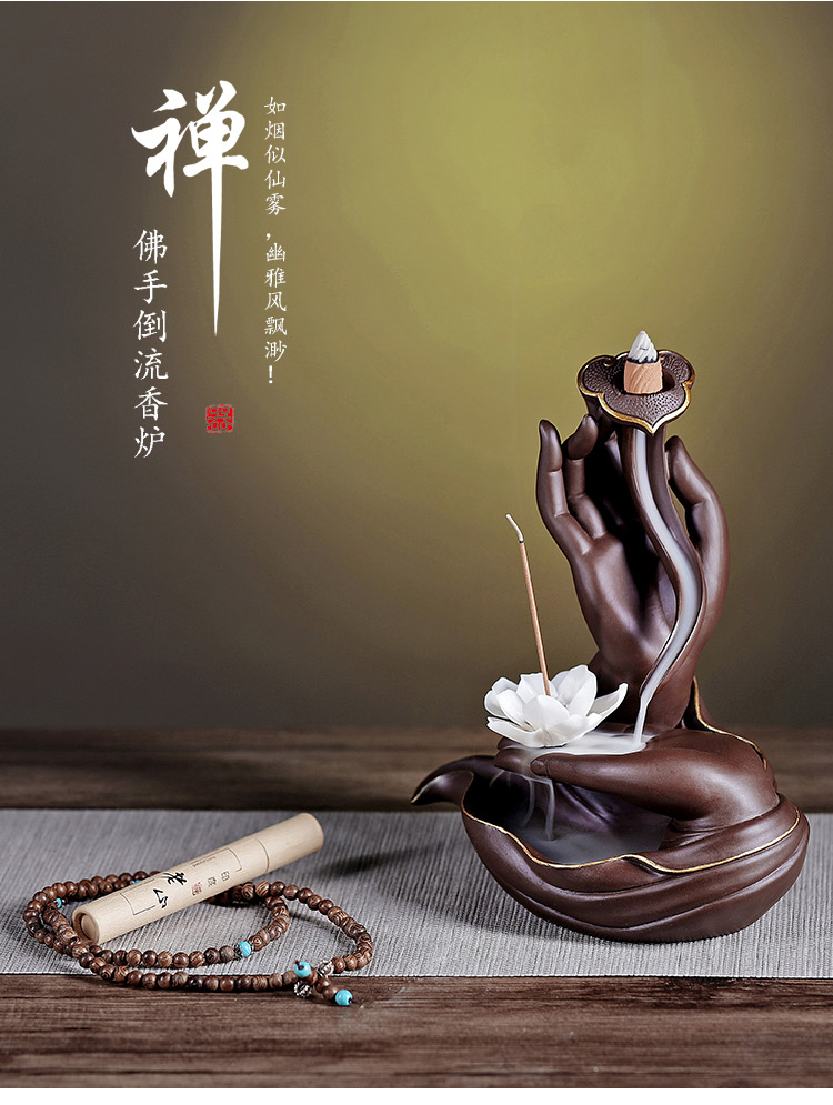 Porcelain heng tong backflow censer household creative violet arenaceous aroma stove furnishing articles indoor aloes zen lucky tan xiang xiang
