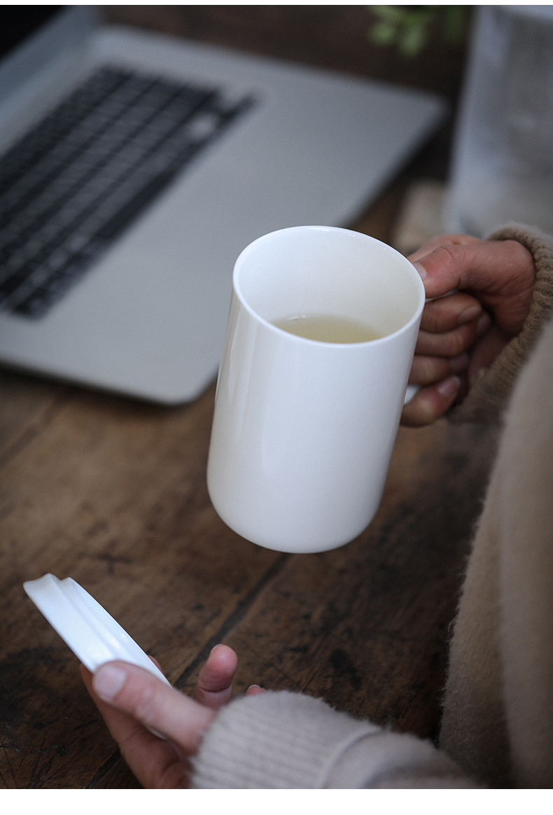 Dehua white porcelain porcelain constant hall glass ceramic keller large capacity filter office personal meeting make tea cup