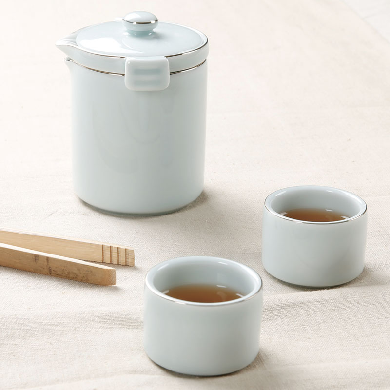 Porcelain constant travel hall crack cup a pot of two cup of household ceramic teapot teacup portable kung fu tea set