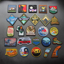 Import Machine Full Embroidery Magic Sticker Morale Patch Outdoor Scenery Morale Patches All Terrain Camping Arm Badge