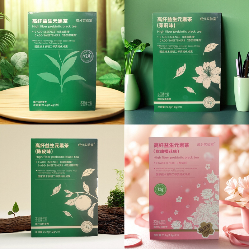 Ingredients: Laboratory Black Tea with Fragrant Jasmine, Osmanthus, Cherry Blossom, High Fiber, Prebiotics, Weight Management, Golden Flower Instant Black Tea