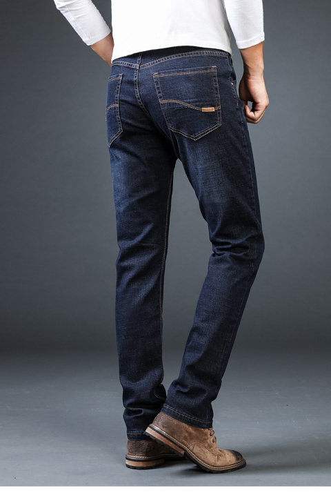 Mùa thu và mùa đông quần jeans cạp cao nam thanh niên lỏng lẻo quần thun lưng cao cộng với phân bón quần XL nam 42 quần tây