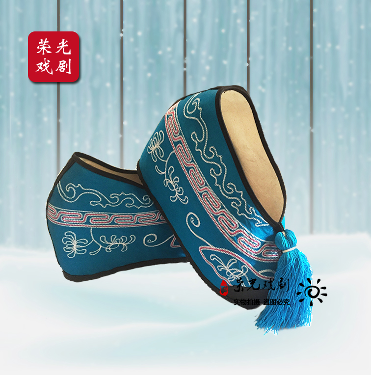 Rongguang Drama Embroidered Shoes Hua Dan Shoes Beijing Good Interior High Embroidered Flower Color Shoes Opera Beijing Opera Supplies Xiuhe Clothing Shoes