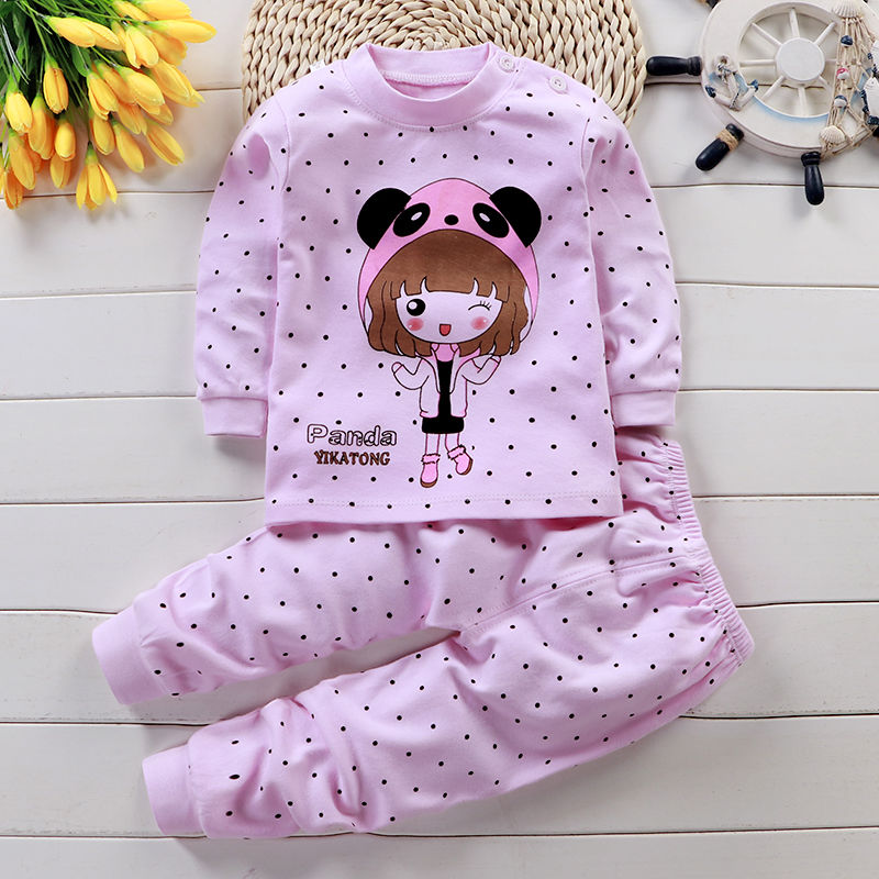 New childrens bông đồ lót mùa thu quần áo bộ 0-6 tuổi bé trai và bé gái bộ pajama quần áo trẻ em mùa xuân và mùa thu.