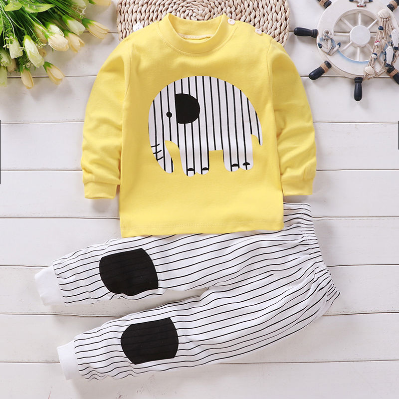 New childrens bông đồ lót mùa thu quần áo bộ 0-6 tuổi bé trai và bé gái bộ pajama quần áo trẻ em mùa xuân và mùa thu.