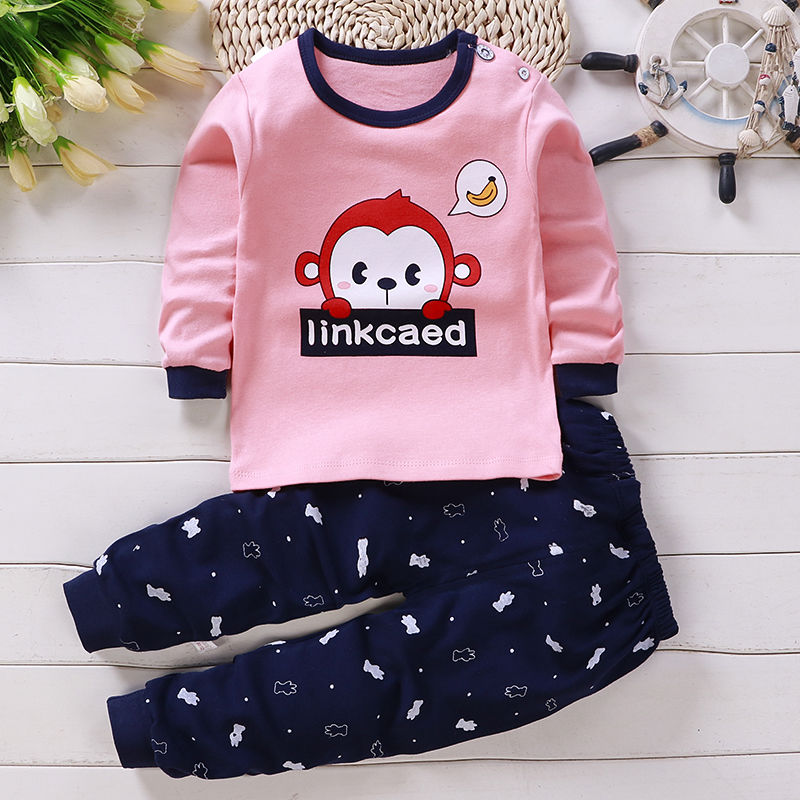 New childrens bông đồ lót mùa thu quần áo bộ 0-6 tuổi bé trai và bé gái bộ pajama quần áo trẻ em mùa xuân và mùa thu.