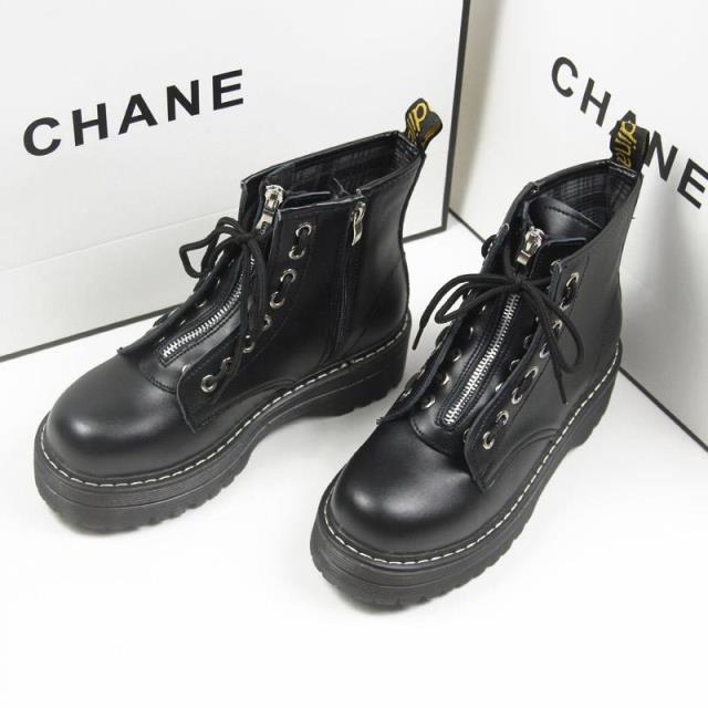 Vintage gió Anh đại học Oxford cao top dày Martin ủng xốp dây kéo buộc cao ống trẻ em ủng giày boot nữ cổ thấp hàn quốc