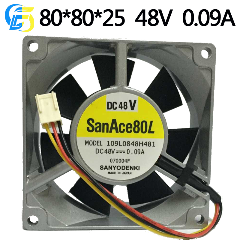 Industrial exhaust fan square sanyo Sanyo Sanyo 8025 48V 109L0848H481 Cooling fan