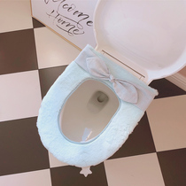 Small fragrance winter plush toilet cushion with handle Household four seasons cartoon toilet cover cute toilet washer
