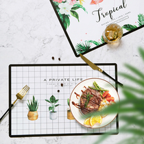(Four pieces)INS Nordic style simple modern Flamingo placemat Restaurant table waterproof and oil-proof insulation pad