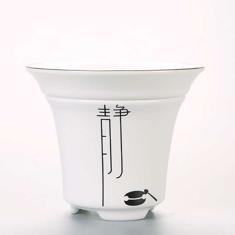 Fat white tea leakage Ceramic manual filter separator filter Tea holder Tea separator Kung Fu tea accessories Set