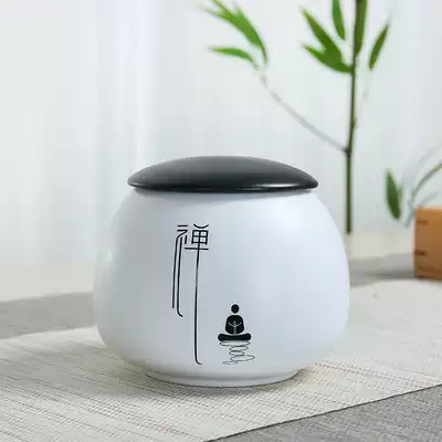 Grease white ceramic tea tank tea tank tea set general Pu'er storage tank household sealed tea box customization