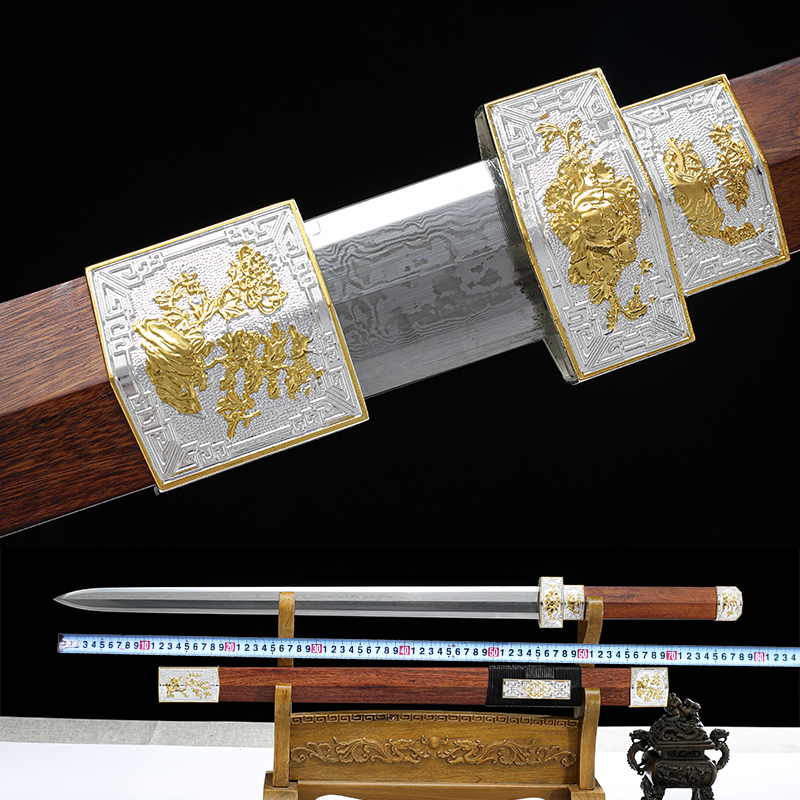 Gold and silver, Hanjiang Longquan City, Yuxi Sword, Pastel Guard Steel, Ancient Sword, Unopened