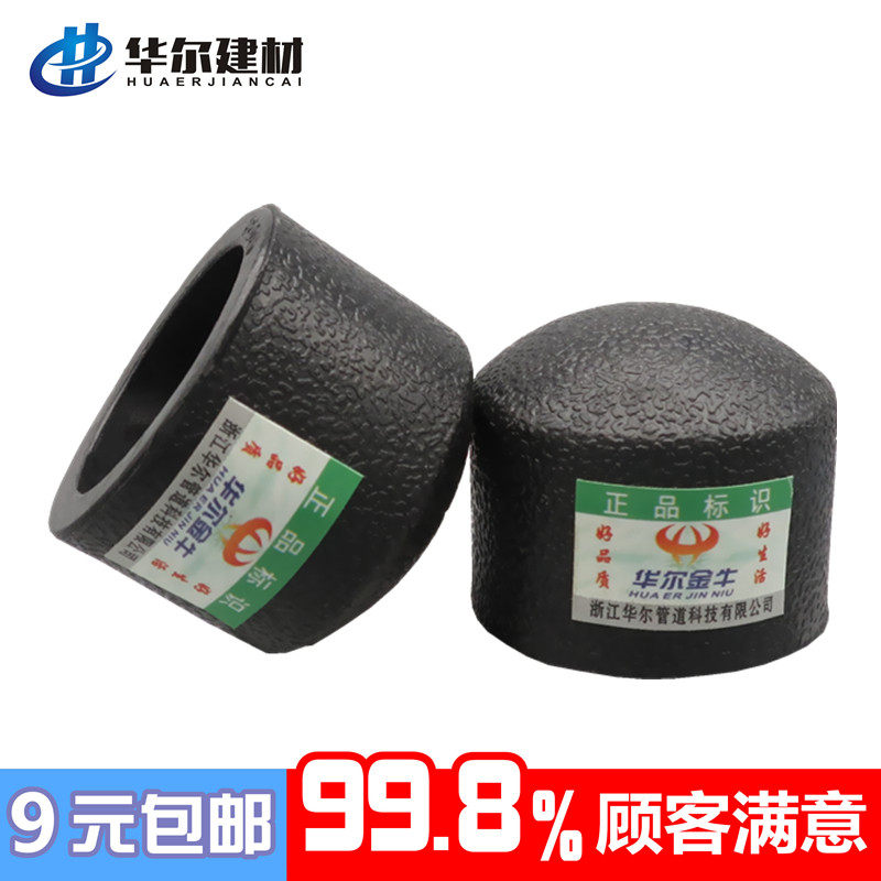 PE plug hot melt pipe cap 4 points 20 6 points 25 1 inch 32 household black tap water pipe fittings plug cap pipe plug
