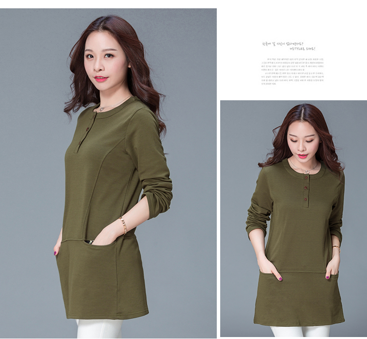 Áo thun trung niên mùa thu cho nữ áo dài tay 30-40-50 tuổi Mẹ mặc thời trang Hàn Quốc áo cánh rộng cỡ lớn thời trang tuổi trung niên u50