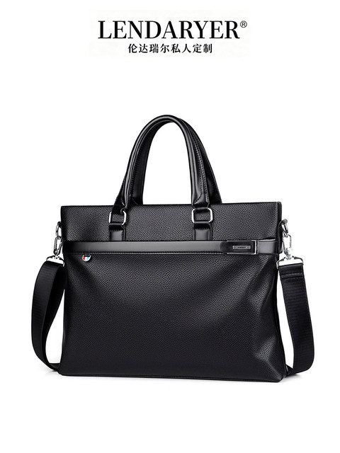 Lendaryer New Men's Business Briefcase Large Capacity Handbag Soft Cowhide Fashion Computer Bag Men's Bag