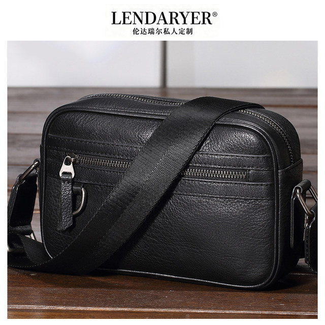 Lendaryer Shoulder Bag Men's Horizontal Style Portable Multi-Compartment Crossbody Bag Business Work Clothing Casual Multi-Functional Backpack