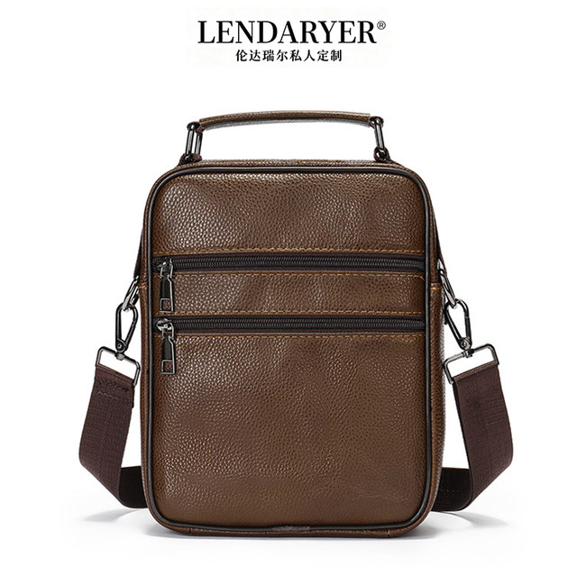 Lendaryer Shoulder Bag Men's New Style Accessible Luxury First-Layer Cowhide Multi-Functional Business Work Clothing Large-Capacity Crossbody Bag