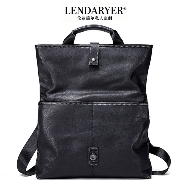 Lendaryer Shoulder Bag Men's New Style Accessible Luxury Casual Crossbody Bag Horizontal Style Large Capacity Travel Work Clothing Handbag