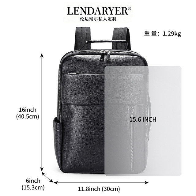 Lendaryer Business Backpack Men's New Classy Simple Large-Capacity Computer Bag Multi-Functional Commuter Backpack