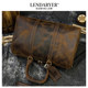 Lendaryer Travel Bag Men's Crazy Horse Leather Retro Handbag Large Capacity Sports Fitness Bag Universal Shoulder Bag