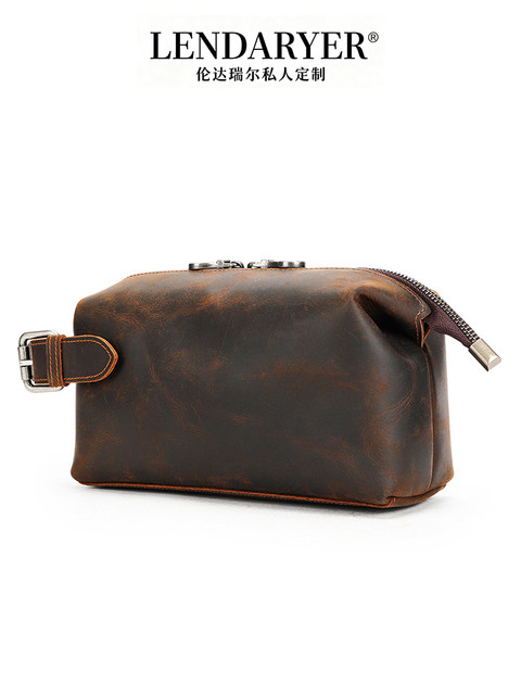 Lendaryer Men's New Luxury Clutch Bag Made of Top-Layer Cowhide, Large Capacity, Business Casual Clutch Bag