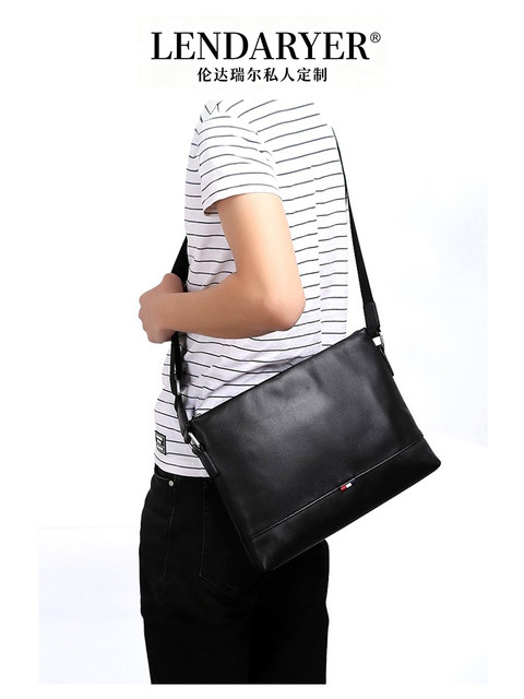 Lendaryer Genuine Leather Men's Bag Horizontal Style First Layer Cowhide Business Casual Crossbody Bag Backpack Shoulder Bag for Men