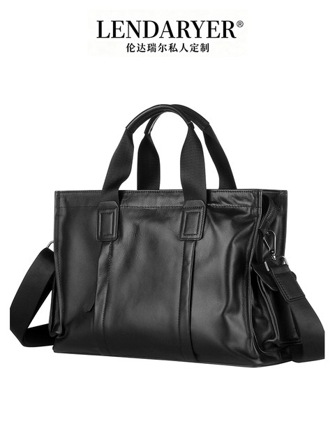 Lendaryer Satchel Briefcase for Men, Business Casual, First-Layer Cowhide, Large-Capacity Design, Business Trip Men's Bag