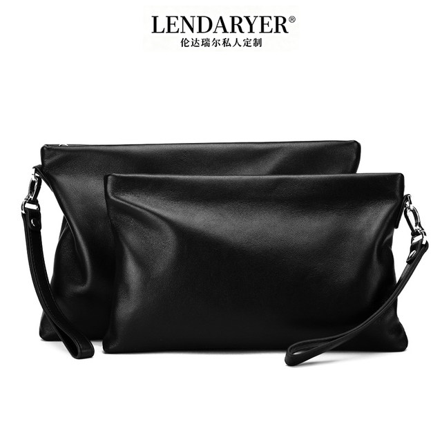 Lendaryer Men's New Style Genuine Leather Simple Casual Clutch Bag Large Capacity High-End Portable Clutch Bag